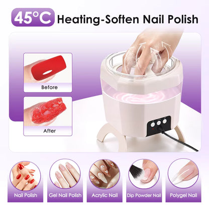 2-in-1 Heated Nail Soaking Bowl & UV LED Nail Dryer for Gel & Acrylic Removal